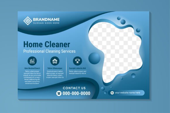 Home Cleaner Horizontal Flyer for Professional Cleaning Ads