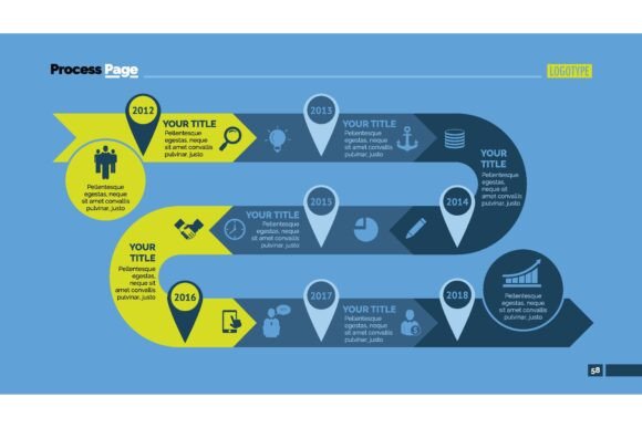 Timeline Arrow Process Chart Slide Template