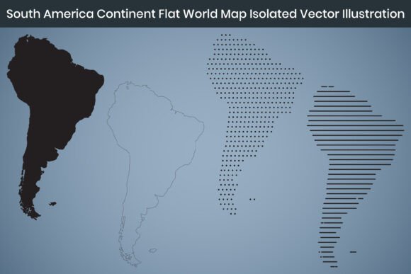 Unlocking Design Potential with the South America Continent Flat World Map Vector