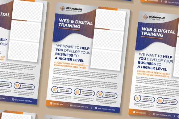 Web and Digital Training: Elevate Your Brand with a Premium Vertical Flyer Template